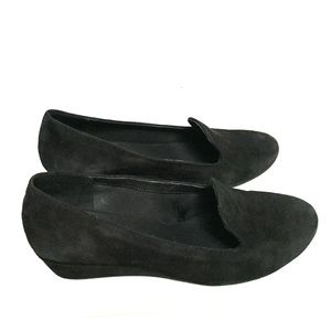Black suede loafers size 7M