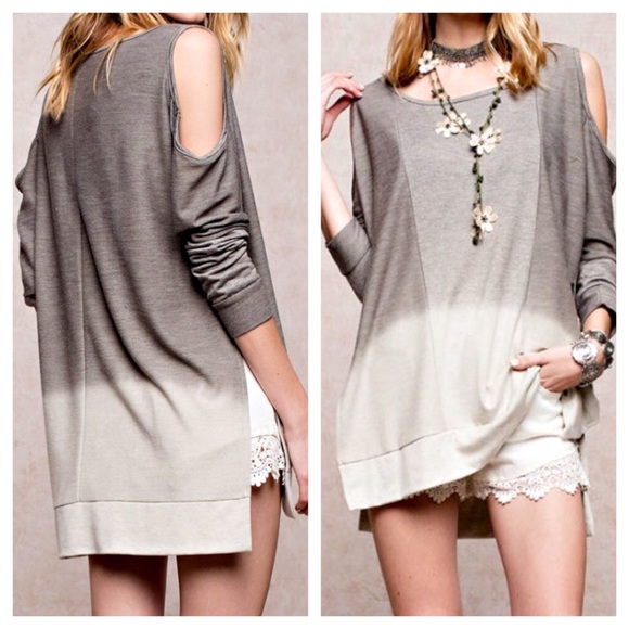 ❗️Cold Shoulder Ombre Tunic - Picture 2 of 3