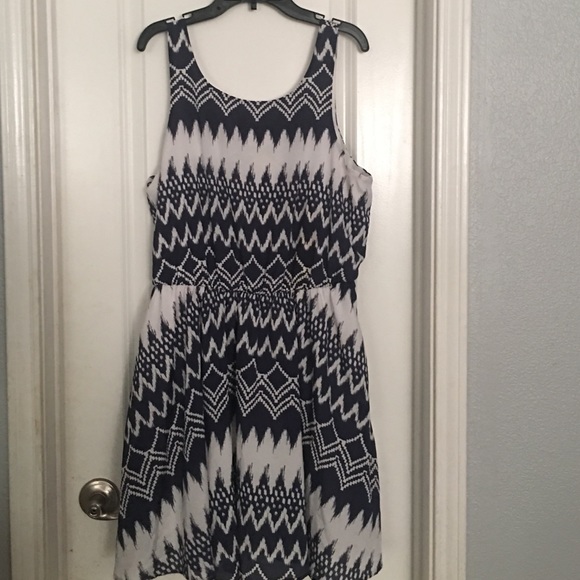 Navy and white dress