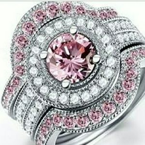 18kt GF, Pink cz,ring set, NWT, SIZE 7