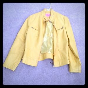 Motocycle style leather like jacket. It's new.