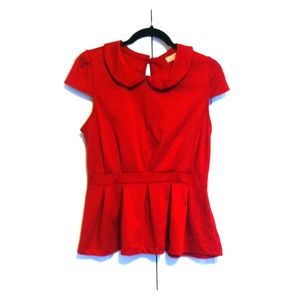 Red Peplum Top