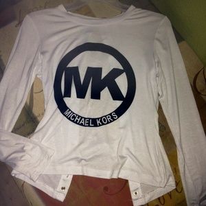 🔲▪️Michael Kors Sexy Back Long Sleeve Top🔳▫️