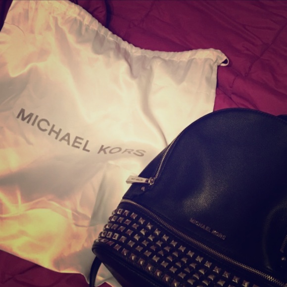 Michael Kors black stud backpack