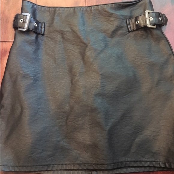 Black leather skirt
