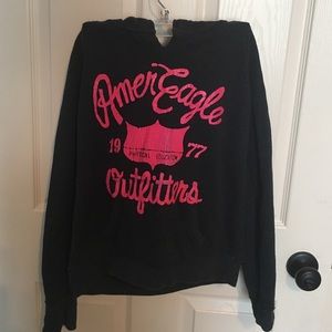 Dark gray and hot pink American Eagle hoodie