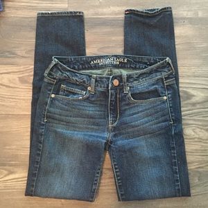 Lightly distressed, American Eagle skinny jeans