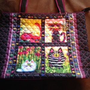 Cranky Cats Quilted Tote bag
