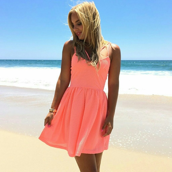 Coral Skater Dress