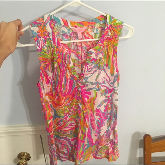 Lilly Pulitzer Essie Top in Scuba To Cuba