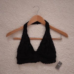 Black Lace Halter Bralette