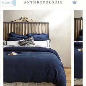 Anthropologie Queen Linen Duvet