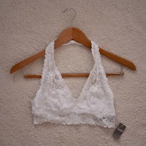 White Lace Halter Bralette