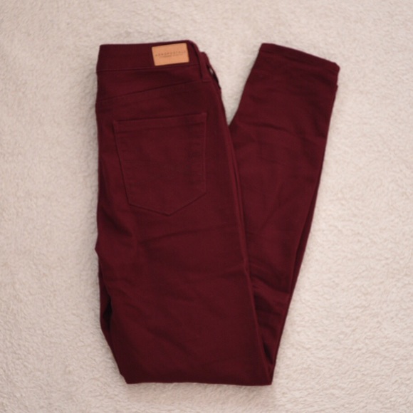 Red High Waisted Jeggings