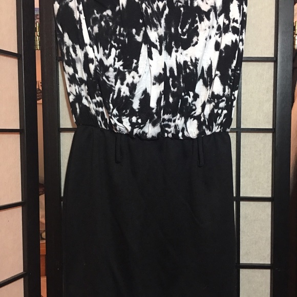 Black and white mini dress