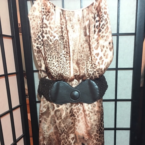 Pink and brown dress