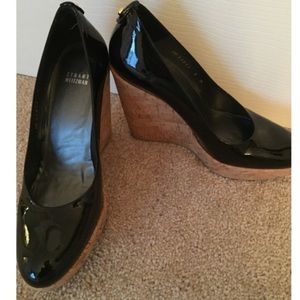Stuart Weitzman Corkswoon 9 Black Leather