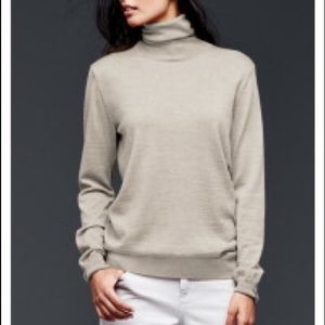 Gap Cream Cotton Turtle Neck Long Sleeve
