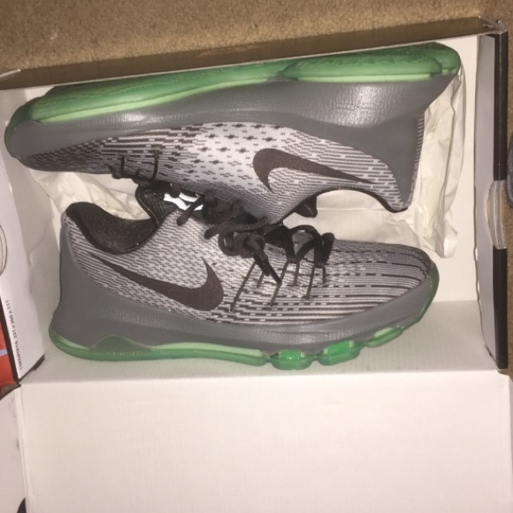 Kevin Durant (KD) Grey, Green basketball shoes