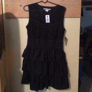 Black lace and ruffle dress