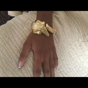 BOLD, GOLD gator bangle
