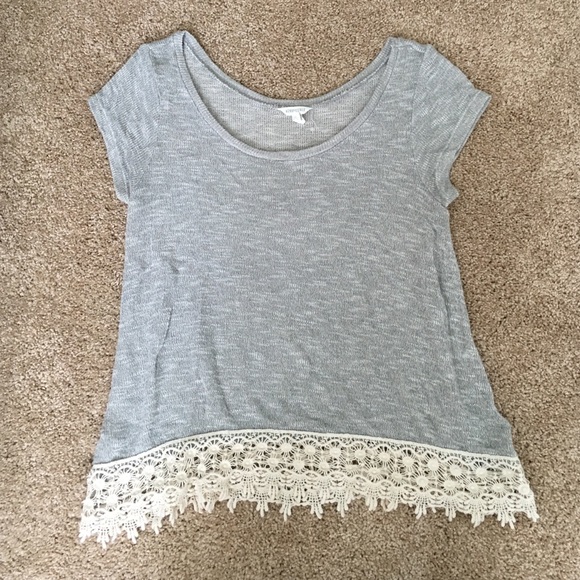 Aeropostale Grey & Lace Shirt