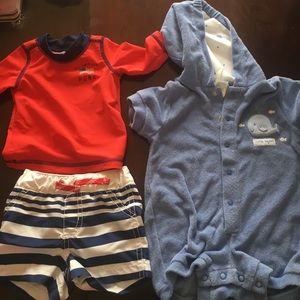 0-3 month boys swim suit and swim cover