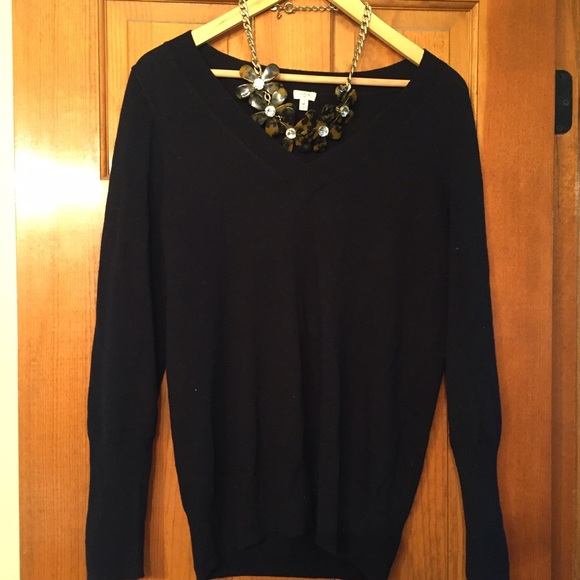 JCrew black vneck sweater - size medium