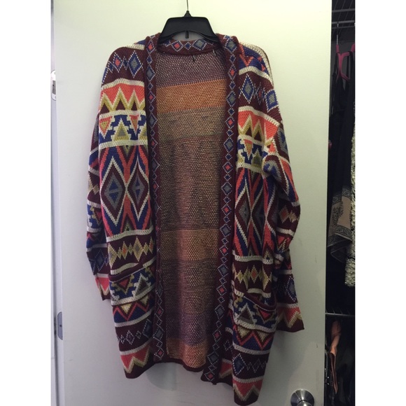 Colorful Kaleidoscope Pattern Cardigan