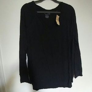 Black Cotton Long Sleeve Jegging Tee