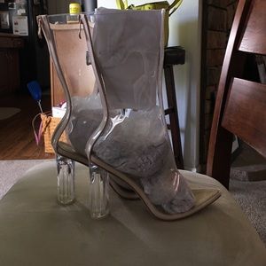 *BRAND NEW* Clear Perspex Ankle Boots