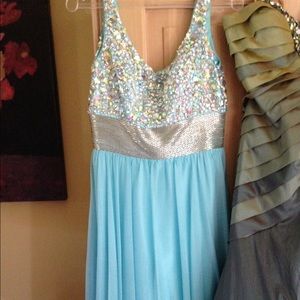 Long Blue Prom Dress