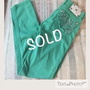 Miss Me jeans, mint green!