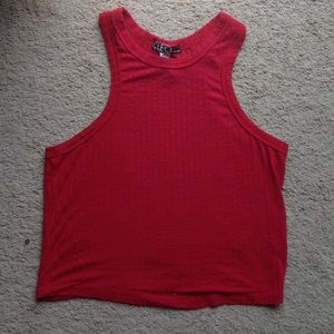 Cute red crop top tee