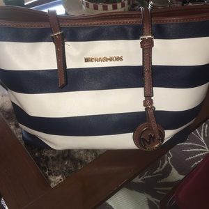 Michael Kors Jet Set Striped Purse