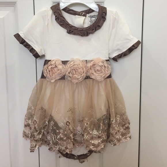Brown fancy baby girl dress