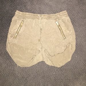 Olive zipper shorts
