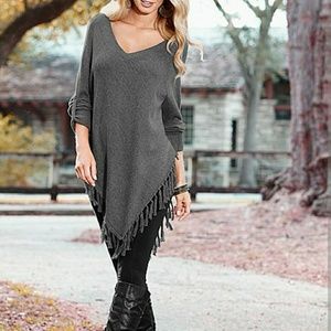 Venus Fringe Sweater Poncho