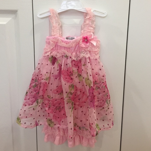 Pink floral baby romper