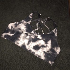 Strapped back sports bra