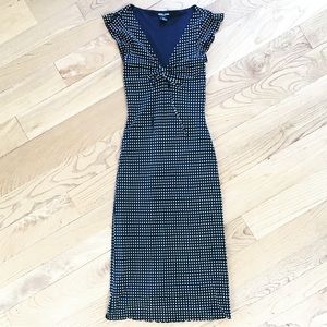 Guess vintage body con pencil dress w/polka dots