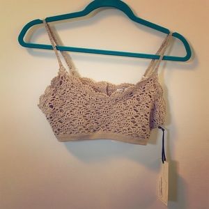 Bohemian small Crochet crop top / bralette in tan