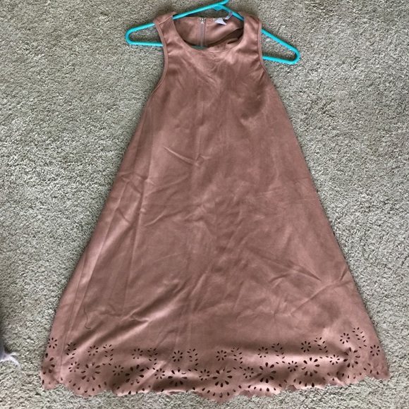 Paper Crane suede eyelet dress