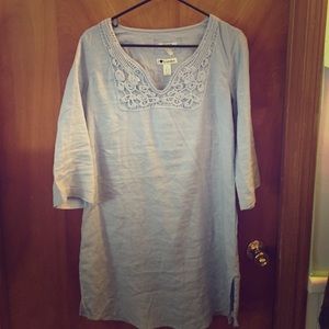 Quarter sleeve linen dress. New without tags.