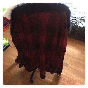 River island plaid fuzzy sweater