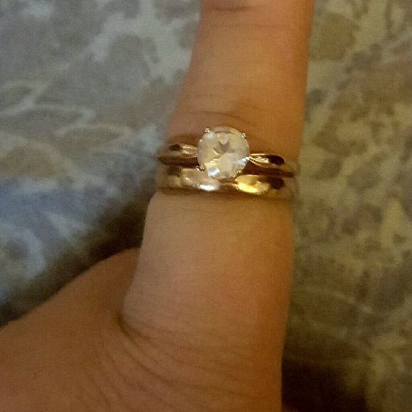 Wedding Band Set with Engagement Ring