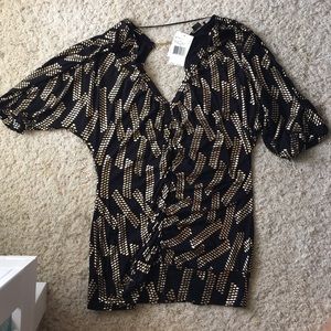 Guess black & gold low back tunic top L