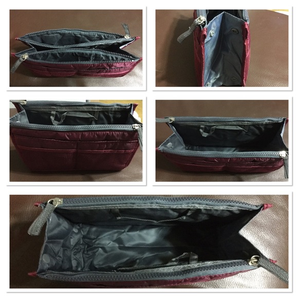 Wine red detachable organized portable clutch - Picture 2 of 2