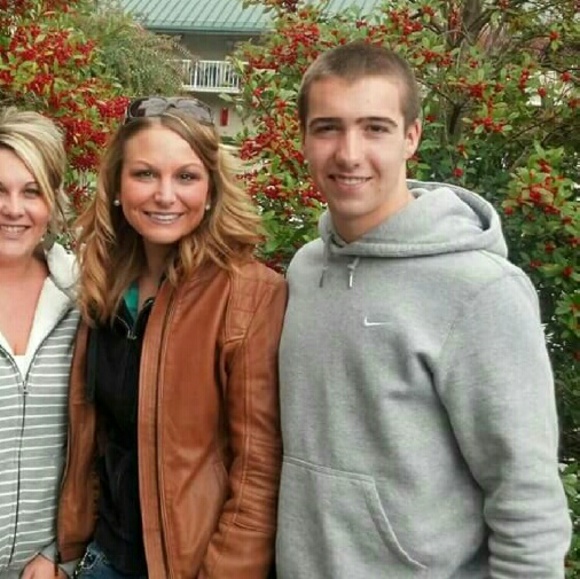 DKNY tan authentic leather jacket