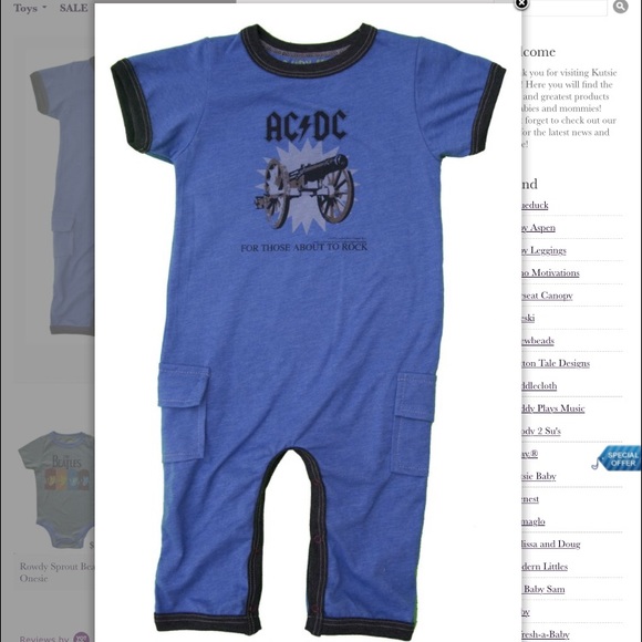 Rowdy Sprout AC/DC Romper